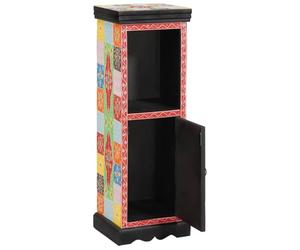RMIHSJG Commode moderne avec porte en bois massif de mangue, multicolore, 30 x 30 x 90 cm, espace de rangement pour meubles