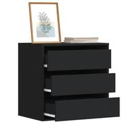 RMIHSJG Commode noire 60 x 41 x 58 cm en matériau dérivé du bois avec 3 tiroirs pour espace de rangement, armoire à tiroir avec support mural, meuble durable pour salon et chambre à coucher