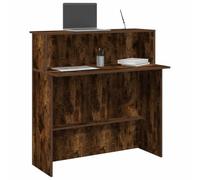 RMIHSJG Comptoir de réception en bois de chêne fumé 100 x 50 x 103,5 cm avec comptoir intégré et étagère pour bureau, hall, clinique, salon