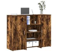 RMIHSJG Comptoir de réception en bois de chêne fumé 135 x 50 x 103,5 cm avec comptoir intégré et armoire pour bureau hall
