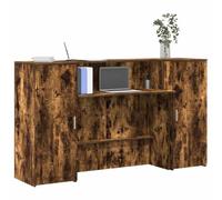 RMIHSJG Comptoir de réception en bois de chêne fumé 180 x 50 x 103,5 cm avec comptoir intégré et armoire pour bureau hall. Ce comptoir de réception en matériau à base de bois robuste offre un