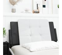 RMIHSJG Coussin de tête de lit Zadar blanc et noir 100 cm en cuir synthétique, rembourrage durable anti-taches avec fermeture éclair pour un montage facile, design luxueux