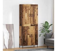 RMIHSJG Élégant buffet haut en bois avec étagères flexibles et poignées en métal, design en 2 parties en bois recyclé pour un rangement pratique et une ambiance moderne.