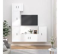RMIHSJG Ensemble de 5 meubles TV en bois blanc - Meuble TV suspendu - Table basse - Meuble TV