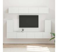 RMIHSJG Ensemble de 5 meubles TV muraux en bois blanc - Meuble TV moderne avec multifonctionnalité et espace de rangement pour le salon