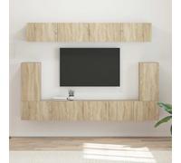 RMIHSJG Ensemble de 5 meubles TV muraux en bois de chêne Sonoma moderne avec multifonctionnalité et espace de rangement pour le salon