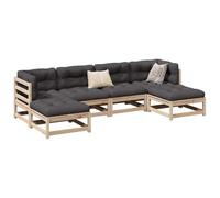 RMIHSJG Ensemble de 6 canapés de jardin en pin massif, ensemble de 6 pièces au charme rustique, design modulaire pour une conception flexible, meubles d'extérieur robustes et durables