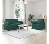 RMIHSJG Ensemble de canapé moderne 2 pièces, 120 cm, cadre en métal vert foncé, avec accoudoirs en bois, design modulaire pour salon et bureau, construction robuste et rembourrage ergonomique