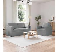 RMIHSJG Ensemble de canapé modulaire 140 cm, 2 pièces, gris clair, avec cadre en métal et accoudoirs en bois, pour des espaces de vie élégants, rembourrage confortable et assise ergonomique