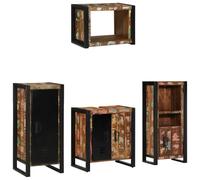 RMIHSJG Ensemble de meubles de salle de bain avec étagère - 4 pièces en bois massif recy space de rangement moderne - Montage mural - Cet élégant ensemble de meubles combine fonctionnalité et