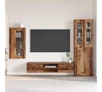 RMIHSJG Ensemble meuble TV avec tiroirs et étagère en bois recyclé - Meuble de rangement moderne pour le salon, solution de rangement avec finition mate - Buffet fonctionnel
