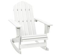 RMIHSJG Fauteuil à bascule vintage en bois massif blanc pour jardin et terrasse, résistant aux intempéries, avec design intemporel et finition durable, facile à monter, pratique