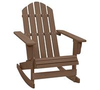 RMIHSJG Fauteuil à bascule vintage en bois massif marron pour jardin et terrasse avec finition résistante aux intempéries et design durable pour une détente en extérieur