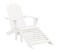RMIHSJG Fauteuil de jardin d'inspiration vintage avec repose-pieds, en bois massif blanc, résistant aux intempéries, pour terrasse et jardin, bois dur durable avec élégant