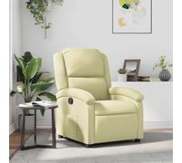 RMIHSJG Fauteuil de relaxation en cuir véritable crème avec fonction de couchage manuelle et dossier réglable pour un confort maximal, expérience d'assise confortable grâce à l'assise rembourrée