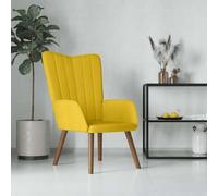 RMIHSJG Fauteuil de relaxation en velours jaune moutarde avec coutures verticales du dossier, rembourrage en mousse confortable et housse en velours doux pour un confort d'assise optimal, cadre en