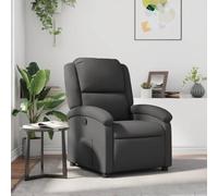 RMIHSJG Fauteuil de relaxation gris en cuir véritable avec fonction de couchage manuelle et dossier réglable pour un confort maximal, expérience d'assise confortable grâce à l'assise rembourrée