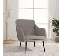 RMIHSJG Fauteuil en tissu taupe 63 x 76 x 80 cm avec structure en métal, fauteuil de relaxation confortable avec dossier rembourré, respirant et durable pour la détente, chaise de salon robuste