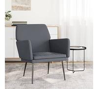 RMIHSJG Fauteuil en velours gris foncé 62 x 79 x 79 cm avec structure en métal, fauteuil de relaxation confortable avec dossier rembourré et accoudoirs pour la détente, tissu luxueux et robuste
