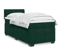 RMIHSJG Lit à sommier tapissier, avec matelas à ressorts ensachés et housse en velours, vert foncé, 90 x 190 cm, pour un sommeil réparateur et une détente optimale, avec coussin confortable respirant