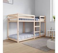 RMIHSJG Lit superposé 75 x 190 cm en pin massif avec garde-corps pour un design sûr, système de sommeil fonctionnel pour un espace limité, aspect rustique en massif