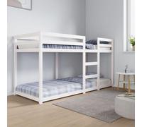 RMIHSJG Lit superposé blanc 80 x 200 cm en pin massif avec garde-corps et design compact pour un espace limité, construction solide en bois de pin massif, cadre de lit