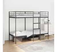 RMIHSJG Lit superposé, sans matelas, noir, 100 x 190 cm, structure en acier métallique, avec sommier à lattes et protection anti-chute, pour un couchage peu encombrant