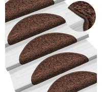 RMIHSJG Lot de 10 tapis d'escalier, 56 x 17 x 3 cm, marron, antidérapants, en polypropylène tufté pour la sécurité et la protection contre les bruits de marches, lavables avec ruban adhésif double