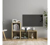 RMIHSJG Lot de 2 armoires TV en chêne Sonoma - Table basse - Buffet TV suspendu - 72 x 35 x 36,5 cm - Matériau du bois