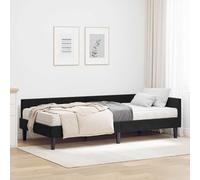 RMIHSJG Lot de 2 cadres de lit d'angle avec matelas en velours noir, meubles de chambre à coucher avec tête de lit réglable et matelas de fermeté moyenne, design peu encombrant pour une vie moderne