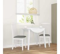 RMIHSJG Lot de 2 chaises de salle à manger avec coussin - Blanc - Bois massif d'hévéa - Dossier ergonomique pour plus de confort et de durabilité