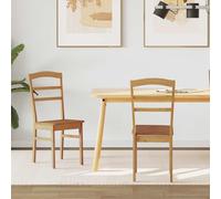 RMIHSJG Lot de 2 chaises de salle à manger vintage en bois d'hévéa massif avec finition laquée et coussin d'assise pour plus de confort, chaises robustes pour cuisine et bureau à domicile, meuble