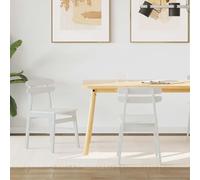 RMIHSJG Lot de 2 chaises de salle à manger vintage en bois massif de caoutchouc blanc avec finition laquée et coussin d'assise pour plus de confort et de durabilité, chaises de salle à manger stables