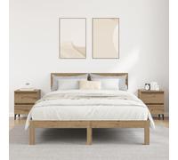 RMIHSJG Lot de 2 commodes de lit en chêne artisanal 40 x 35 x 50 cm - Table de chevet en bois massif avec pieds en métal - Design durable - Style moderne pour chambre à coucher