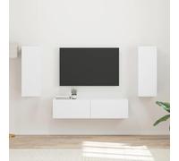 RMIHSJG Lot de 2 meubles TV muraux en bois blanc - Espace de rangement moderne pour l'électronique grand public - Ce meuble TV mural blanc en bois robuste