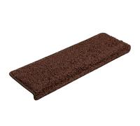 RMIHSJG Lot de 30 tapis d'escalier antidérapants en polypropylène tufté, insonorisants et lavables, avec bandes adhésives double face pour un maintien sûr - 65 x 21 x 4 cm - Marron