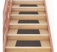 RMIHSJG Lot de 30 tapis d'escalier autocollants 60 x 25 cm Anthracite Rectangulaire Antidérapant Revêtement d'escalier Réduction du bruit Polypropylène Robuste Durable Facile d'entretien Lavable en
