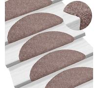 RMIHSJG Lot de 30 tapis d'escalier autocollants - Crème semi-circulaire - 56 x 17 x 3 cm - Antidérapants - Durables - Réduction du bruit