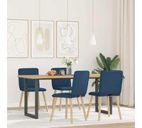RMIHSJG Lot de 4 chaises de salle à manger en tissu bleu, élégantes chaises empilables avec housse respirante et structure en bois robuste pour salon et chambre d'amis