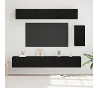 RMIHSJG Lot de 6 meubles TV avec étagère - Chêne noir - Meuble TV, banc, buffet, salon, 100 x 30 x 30 cm