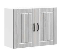 RMIHSJG Lucca Armoire murale de cuisine en bois de sonoma gris avec portes en verre pour une solution de rangement optimale et un nettoyage facile