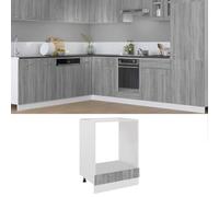 RMIHSJG Lyon Armoire à cuisinière, gris, 60 x 46 x 81,5 cm, en matériau dérivé du bois avec grand compartiment pour four et micro-ondes, design peu encombrant et pieds réglables en hauteur pour une