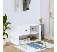 RMIHSJG Meuble à chaussures solide en bois avec 2 compartiments et tiroir, espace de rangement pour chaussures et petites pièces, plateau supérieur stable comme étagère ou banc, résistant à l'humidité