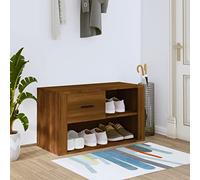 RMIHSJG Meuble à chaussures stable en bois avec 2 compartiments et tiroir, espace de rangement pour chaussures, plateau supérieur stable comme banc ou pour décoration, résistant à l'humidité