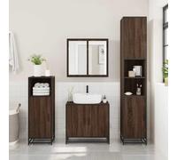 RMIHSJG Meuble de lavabo marron aspect chêne 65 x 33 x 60 cm avec cadre en métal et plaque supérieure pratique pour salle de bain style rétro