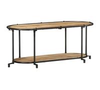 RMIHSJG Meuble TV 100 x 42 x 40 cm en bois de manguier robuste avec structure en fer et grande surface de rangement pour téléviseurs et appareils multimédias, meuble TV en bois dur massif avec