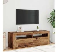 RMIHSJG Meuble TV avec LED aspect bois vieilli - Support TV - Commode - Buffet suspendu - 120 x 35 x 40 cm - Matériau du bois