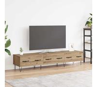 RMIHSJG Meuble TV - Chêne artisanal - 150 x 36 x 30 cm - Matériau du bois avec système de tiroirs et poignées en métal - Design moderne et élégant pour le salon - Centre de divertissement avec espace