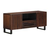 RMIHSJG Meuble TV de style industriel marron 100 x 34 x 46 cm en bois massif mangue avec beaucoup d'espace de rangement pour le salon