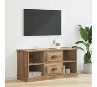 RMIHSJG Meuble TV moderne et brillant - Chêne artisanal - 99,5 x 35,5 x 48 cm - En bois robuste - Avec beaucoup d'espace de rangement et design fin pour médias et accessoires - Élégant